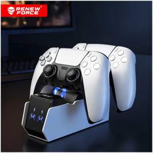 Oplaadstation geschikt voor PS5 DualSense Controllers – Dubbel Laadstation – Voor 2 Controllers – Wit – CHRG-O