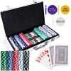 Poker Set ROYAL-FLUSH-PRO – 300 Clay Chips 10g – 2 Kaartspellen, Dobbelstenen & Dealer Buttons in Aluminium Koffer