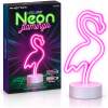 Nachtlamp Kind - Neon LED Flamingo Lamp Kinderkamer - Roze - op USB of op Batterij - LED Neon Tafellamp - Flamingo Nachtlamp - Sfeerverlichting voor Kinderkamer - Bureau - Slaapkamer - Woonkamer - 29,5 cm