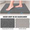 Antislipmat Douche Zacht & Waterdoorlatend - 60x60CM - Incl. Netspons - Antislip Douchemat Grijs – Anti Slip Douche Cabine Mat – Mat voor in de Badkamer - Badkamer accessoires