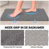 Antislipmat Douche Zacht & Waterdoorlatend - Douchemat Antislip Grijs - 70 x 40 cm - Incl. spons