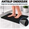 Antislipmat Douche Zacht & Waterdoorlatend - Douchemat Antislip Zwart - 70 x 40 cm - Incl. spons