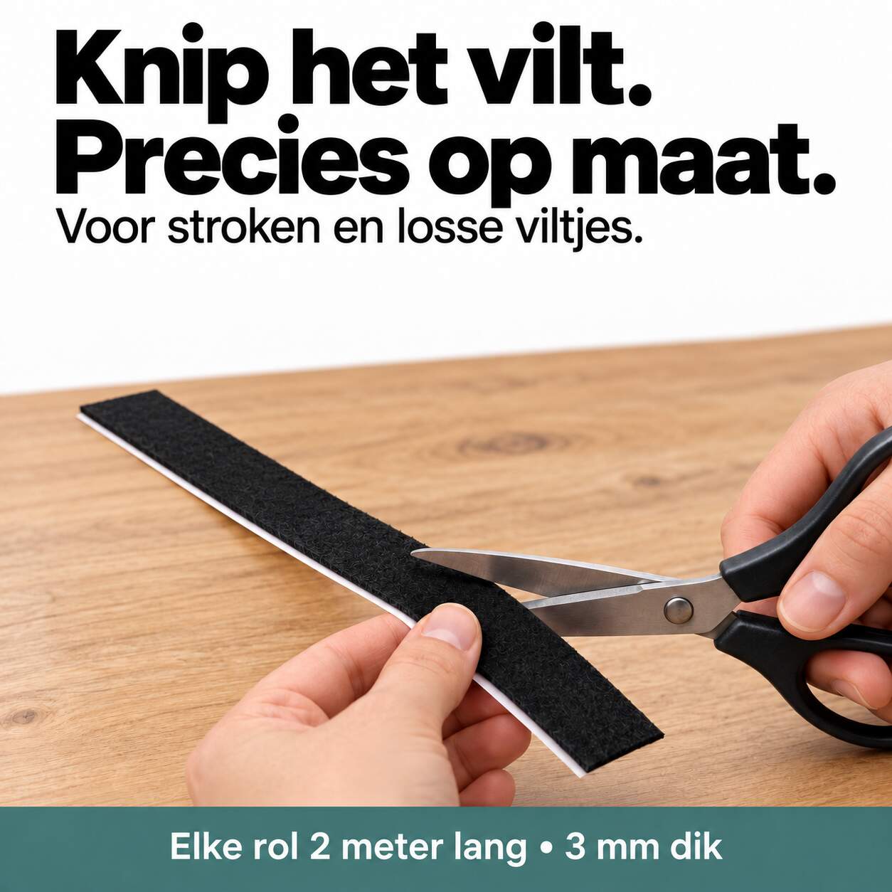 3x N'JOY LIFE Premium Vilt op Rol - 3 Rollen - 2m x 10cm / 2m x 5cm / 2m x 2,5cm - Anti Kras Meubelvilt Viltjes