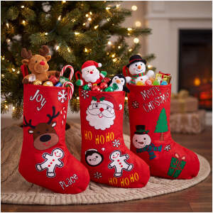 Kerstlaars van de Kerstman – vilt – 25 x 40 cm – rood 1 Stuks [59785]