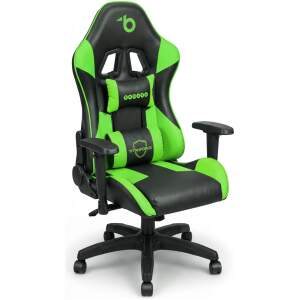 Gamingstoel - met hoofdsteun en lendensteun - groen - 72 x 52 cm / 50 x 44 cm 1 Stuks [BMD1126GR]
