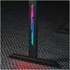NL: Gaming bureau - 120 x 60 x 75 cm - RGB LED, USB, bekerhouder, hoofdtelefoonhouder, 5 mm glas - zwart 1 Stuks [BMD1129BK]