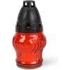 Glazen votiefkaars met plastic dop, kleur glas: rood, kleur dop: zwart - 14 cm 10 Stuks [TW1013]