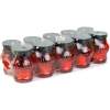 Glazen votiefkaars met plastic dop, kleur glas: rood, kleur dop: zwart - 14 cm 10 Stuks [TW1013]