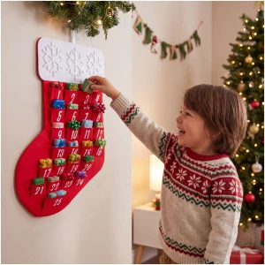 Kerstdecoratie – adventskalender – kerstmanlaars – 59 x 36 cm 1 Stuks [59782]