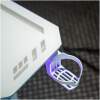 NL: Gaming bureau - 120 x 60 x 75 cm - RGB LED, USB, bekerhouder, hoofdtelefoonhouder, 5 mm glas - wit 1 Stuks [BMD1129WH]