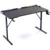 Gaming bureau - 120 x 60 x 75 cm - RGB LED, USB, bekerhouder, hoofdtelefoonhouder, koolstofvezel - zwart 1 Stuks [BMD1128BK]
