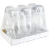 Glazen kaarslamp op zonne-energie met plastic dop - 25 x 10 cm - zilver - warmwitte LED 6 Stuks [TW1022]