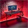 Gaming bureau - 120 x 60 x 75 cm - RGB LED, USB, bekerhouder, hoofdtelefoonhouder, koolstofvezel - zwart 1 Stuks [BMD1128BK]