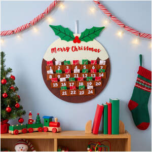 Kerstdecoratie – adventskalender – ornament – vilt – hangend – 50 x 50 cm 1 Stuks [59781]