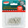 Mini kerstornamenthaakjes – zilver – 100 stuks per verpakking 1 Stuks [58851B]