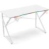 Gaming bureau - 120 x 60 x 75 cm - RGB LED, USB, bekerhouder, hoofdtelefoonhouder, 15 mm MDF - wit 1 Stuks [BMD1127WH]