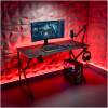 Gaming bureau - 120 x 60 x 75 cm - RGB LED, USB, bekerhouder, hoofdtelefoonhouder, 15 mm MDF - zwart 1 Stuks [BMD1127BK]